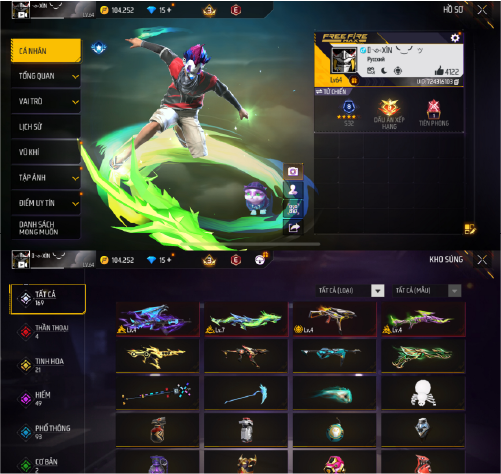 Tài khoản Free Fire 2M 5M #FF2M5M90