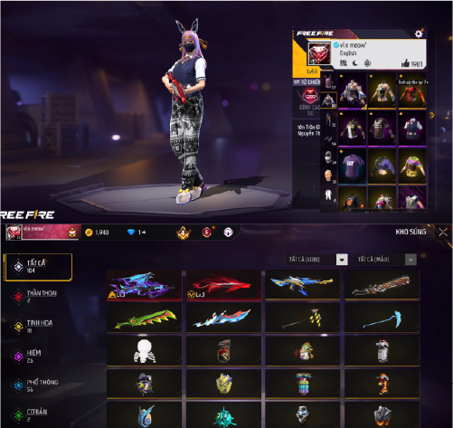 Tài khoản Free Fire 5M 10M #FF5M10M100